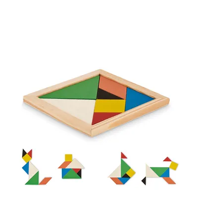 Puzzle Tangram în lemn personalizat