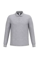 Tricou polo bărbați iDeal Basic Pique Long-sleeves personalizat, gri
