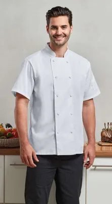 Jachetă unisex Premier Chef S Coolchecker® Short Sleeve personalizată