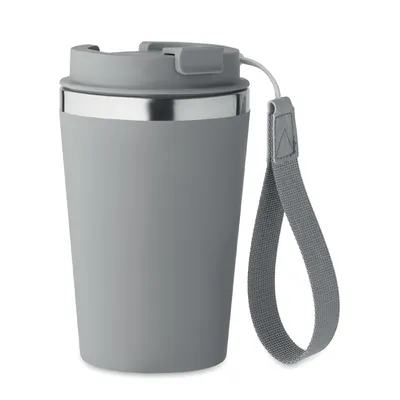 Pahar cu perete dublu 350 ml personalizat, gri