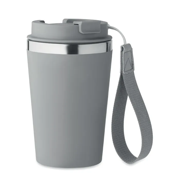 Pahar cu perete dublu 350 ml personalizat, gri piatră