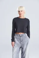 Tricou damă Just Ts L/s Cropped T personalizat, pe model