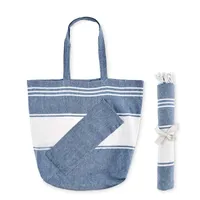 Geantă plajă+prosop 50X14X38cm personalizată, vedere spate