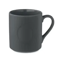 Cană ceramică mată cu nervuri 3 personalizată, gri piatră