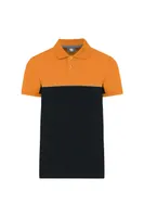 Tricou polo unisex Designed To Work Eco-friendly Two-tone Short Sleeve personalizat, negru