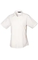 Cămașă damă Premier Short Sleeve Poplin Blouse personalizată, alb
