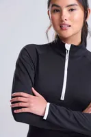 Bluză damă Just Cool Cool 1/2 Zip Sweat personalizată, pe model