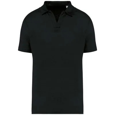 Tricou polo bărbați Spasso Linen personalizat, negru
