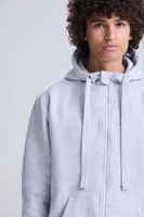 Bluză unisex Just Hoods Graduate Heavyweight Zoodie personalizată, pe model