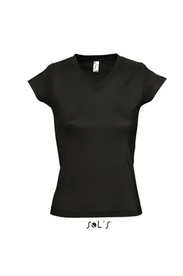 Tricou damă SOL'S Moon V-neck personalizat, negru