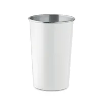 Cană din oțel inoxidabil recicl personalizată, alb