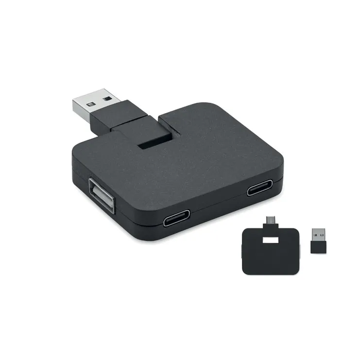 Hub USB 4 porturi + cablu 20 cm personalizat