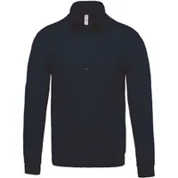 Bluză bărbați Kariban Zip Neck personalizată, albastru