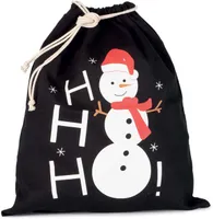Geantă Kimood Cotton With Snowman Design And Drawcord Closure personalizată, negru, în context