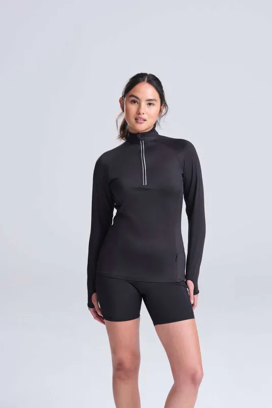 Tricou damă Just Cool Cool Flex 1/2 Zip Top