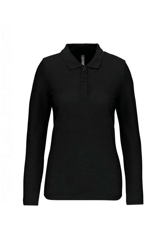 Tricou polo damă Designed To Work personalizat, negru