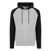 Bluză unisex Just Hoods Baseball Zoodie personalizată, gri