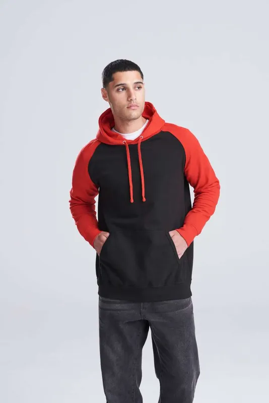 Hanorac unisex Just Hoods Baseball personalizat, pe model