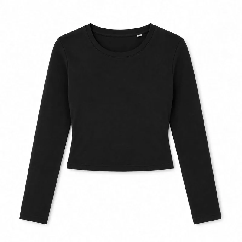 Tricou cu mânecă lungă damă True Blanks Fitted Top personalizat, pe model