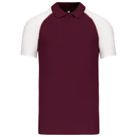 Tricou polo bărbați Kariban Baseball Short-sleeved personalizat, roșu