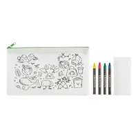 Penar cu 4 creioane colorate personalizat, vedere spate