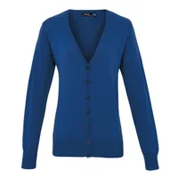 Bluză damă Premier Button-through Knitted Cardigan personalizată, albastru