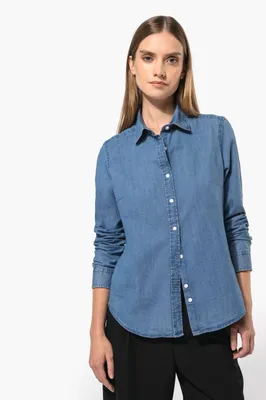 Cămașă damă Kariban Denim personalizată